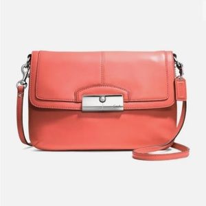 NWT Coach F48986 Kristin Leather Flap Crossbody Bag Geranium New With Tags
